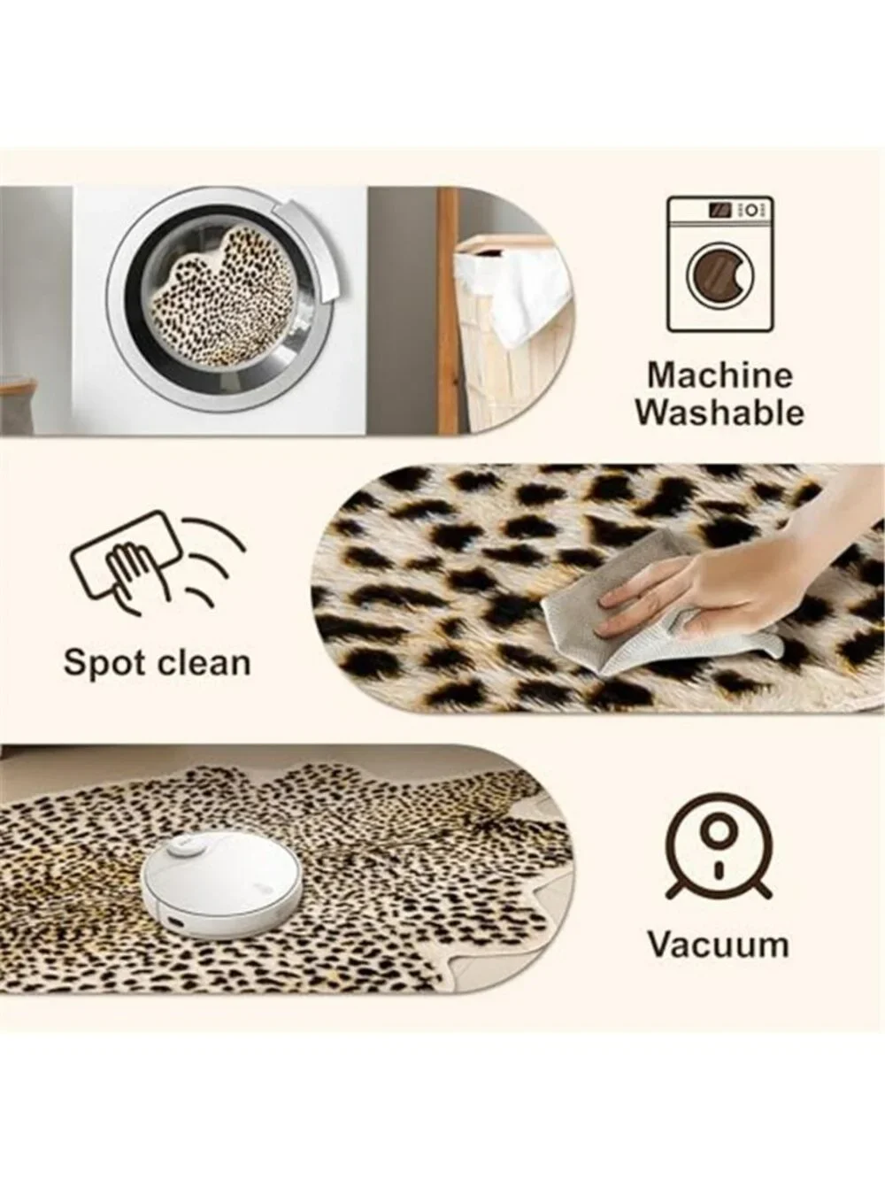 Cheetah Print Rug, Leopard Rug 5.2x7 Faux Animal Print Skin Cheetah Area Rug
